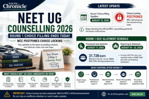 NEET UG Counselling 2026: Round 1 Choice Filling Ends Today, MCC Postpones Choice Locking