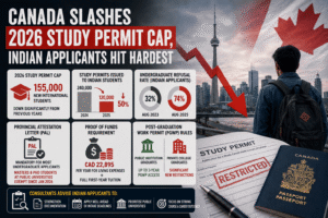 Canada Study Permit 2026: Student Arrivals Target Cut as Indian Applicants Face Stricter Rules