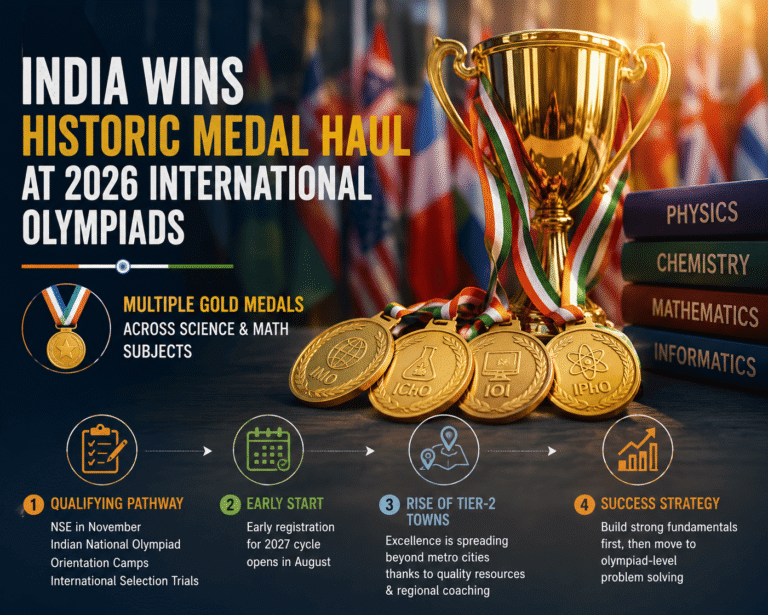 India Wins 12 Gold and 7 Silver Medals at 2026 International Olympiads